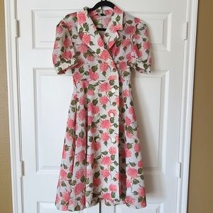 VINTAGE 70s 80s 90s Ronsher Floral Dress US 4